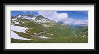 High angle view of a road passing through mountains, Grimsel Pass, Switzerland Fine Art Print