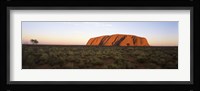 Landscape with sandstone formation at dusk, Uluru, Uluru-Kata Tjuta National Park, Northern Territory, Australia Fine Art Print