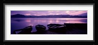 Sunset Fishing Boats Loch Awe Scotland Fine Art Print