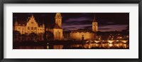 Switzerland, Zurich, Limmat River at night Fine Art Print