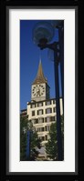 Low angle view of a clock tower, Zurich, Canton Of Zurich, Switzerland Fine Art Print