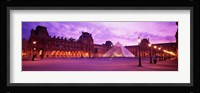 Famous Museum, Sunset, Lit Up At Night, Louvre, Paris, France Fine Art Print
