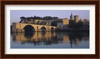 Reflection of a palace on water, Pont Saint-Benezet, Palais Des Papes, Avignon, Provence, France Fine Art Print