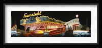 Neon sign lit up at night, Oktoberfest, Munich, Bavaria, Germany Fine Art Print