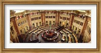 High angle view of a library reading room, Library of Congress, Washington DC, USA Fine Art Print