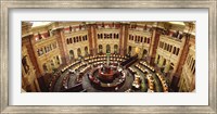 High angle view of a library reading room, Library of Congress, Washington DC, USA Fine Art Print