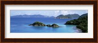 US Virgin Islands, St. John, Trunk Bay, Rock formation in the sea Fine Art Print