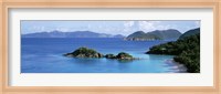 US Virgin Islands, St. John, Trunk Bay, Rock formation in the sea Fine Art Print