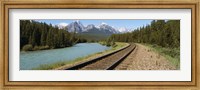 Railroad Tracks Bow River Alberta Canada Fine Art Print