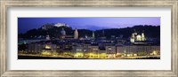 Austria, Salzburg, Salzach River at dusk Fine Art Print