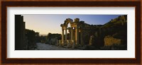 Facade of a temple, Hadrian Temple, Ephesus, Turkey Fine Art Print