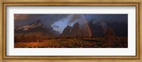 Sunrise & rainbow Grand Teton National Park WY USA Fine Art Print