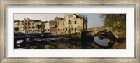 Reflection of boats and houses in water, Venice, Veneto, Italy Fine Art Print