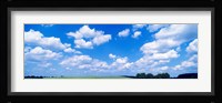Cumulus Clouds With Landscape, Blue Sky, Germany Fine Art Print