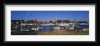 Boats docked at the harbor, Flensburg Harbor, Munsterland, Germany Fine Art Print