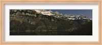 Lake on mountainside, Lake Walensee, Zurich, Canton Of Zurich, Switzerland Fine Art Print