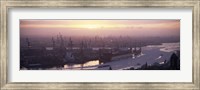High angle view of container ships in the river, Elbe River, Landungsbrucken, Hamburg Harbour, Hamburg, Germany Fine Art Print