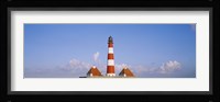 Lighthouse on a landscape, Westerhever Lighthouse, Schleswig-Holstein, Germany Fine Art Print