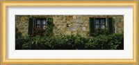 Flowers on a window, Monteriggioni, Tuscany, Italy Fine Art Print