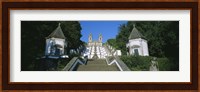 Low angle view of a cathedral, Steps of the Five Senses, Bom Jesus Do Monte, Braga, Portugal Fine Art Print