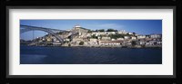 Buildings at the waterfront, Serra do Pillar, Douro River, Porto, Portugal Fine Art Print