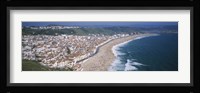 High angle view of a town, Nazare, Leiria, Portugal Fine Art Print