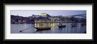Boats In A River, Douro River, Porto, Portugal Fine Art Print