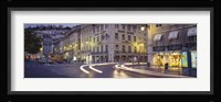 Traffic on a road, Praca de Figueira, Lisbon, Portugal Fine Art Print