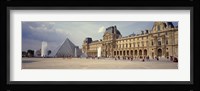 Tourists near a pyramid, Louvre Pyramid, Musee Du Louvre, Paris, Ile-de-France, France Fine Art Print