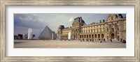 Tourists near a pyramid, Louvre Pyramid, Musee Du Louvre, Paris, Ile-de-France, France Fine Art Print