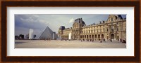 Tourists near a pyramid, Louvre Pyramid, Musee Du Louvre, Paris, Ile-de-France, France Fine Art Print