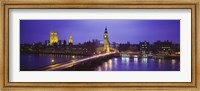 Big Ben Lit Up At Dusk, Houses Of Parliament, London, England, United Kingdom Fine Art Print