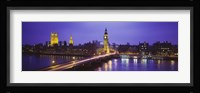 Big Ben Lit Up At Dusk, Houses Of Parliament, London, England, United Kingdom Fine Art Print