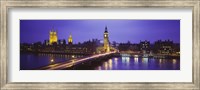 Big Ben Lit Up At Dusk, Houses Of Parliament, London, England, United Kingdom Fine Art Print