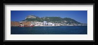 Buildings at the waterfront, Rock of Gibraltar, Gibraltar Fine Art Print
