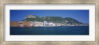 Buildings at the waterfront, Rock of Gibraltar, Gibraltar Fine Art Print
