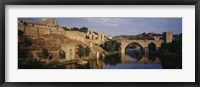 Castle at the waterfront, Puente de San Martin, Tajo River, Toledo, Spain Fine Art Print