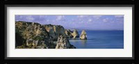 Rock formations on the beach, Algarve, Portugal Fine Art Print