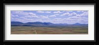 High angle view of a dirt road passing through a landscape, Consuegra, La Mancha, Spain Fine Art Print
