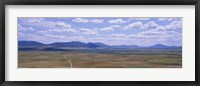 High angle view of a dirt road passing through a landscape, Consuegra, La Mancha, Spain Fine Art Print