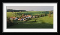 Switzerland, Jura Mountains, La Bosse, High angle view of cottages in a valley Fine Art Print