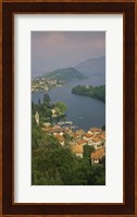High angle view of houses at the waterfront, Sala Comacina, Lake Como, Italy Fine Art Print