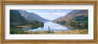 Scotland, Highlands, Loch Shiel Glenfinnan Monument, Reflection of cloud in the lake Fine Art Print