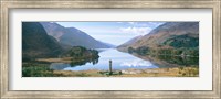 Scotland, Highlands, Loch Shiel Glenfinnan Monument, Reflection of cloud in the lake Fine Art Print