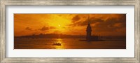 Sunset over a river, Bosphorus, Istanbul, Turkey Fine Art Print