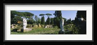 Ruins of statues in a garden, Ostia Antica, Rome, Italy Fine Art Print