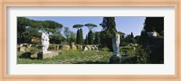 Ruins of statues in a garden, Ostia Antica, Rome, Italy Fine Art Print