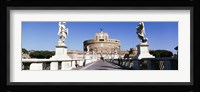 Statues on both sides of a bridge, St. Angels Castle, Rome, Italy Fine Art Print