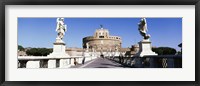Statues on both sides of a bridge, St. Angels Castle, Rome, Italy Fine Art Print
