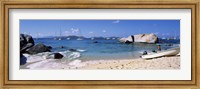 Tourists enjoying on the beach, The Baths, Virgin Gorda, British Virgin Islands Fine Art Print